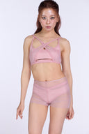 Andromeda Cross Mesh Top - Pink
