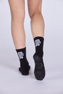 Point Your Toes Grip Crew Socks - Black