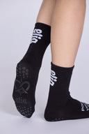 Point Your Toes Grip Crew Socks - Black