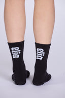 Point Your Toes Grip Crew Socks - Black