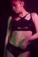 Andromeda Cross Mesh Top - Black