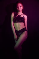 Andromeda Cross Mesh Top - Black